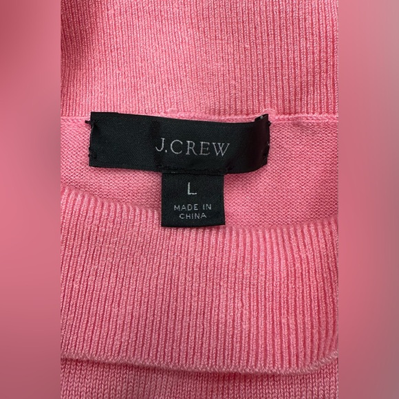 J.Crew Mockneck Silk-Blend Sweater with Ribbed Trim - Peppermint Pink - Picture 9 of 11